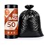 EasyBin Black Bin Bags, 50 Count, Strong & Durable Bin Liners Heavy Duty Bin Bags, Easy Tear Roll, Recycled, Refuse Sacks for Household, Garden Tidy-Up, Garage, Office & General Waste