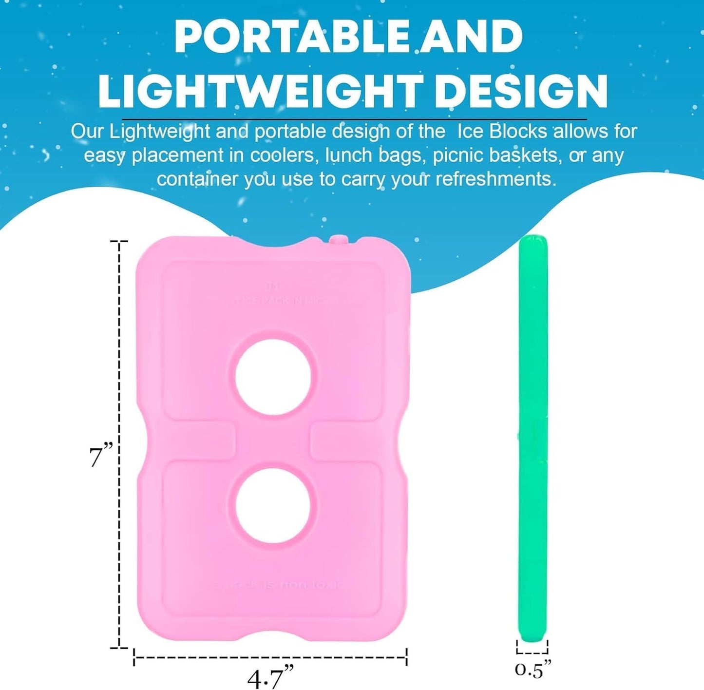 Roe Tenpo Ice Packs for cool box - Slim, Reusable & BPA-Free Freezer Blocks