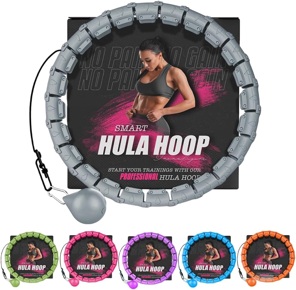 Scott 11 Fitness Hula Hoops, Weighted Hula Hoop For Adults 360 Degree Auto-Spinning Ball Massage, Infinity Hoop, Weight Loss Exercise Equipment for Home Use