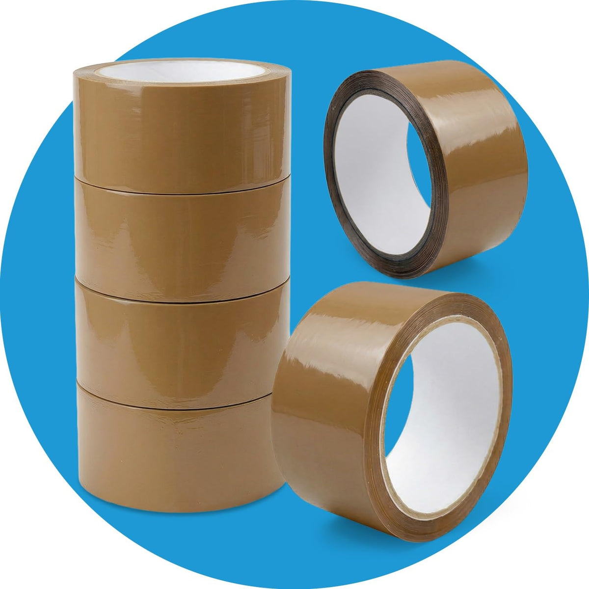 Stick Well Packaging Tape, Industrial Brown Parcel Tape With Low Noise - 48mm X 66m, Secure Sticky Brown Tape For Box Packaging, Moving Boxes, Packing Tape Strong For Moving House