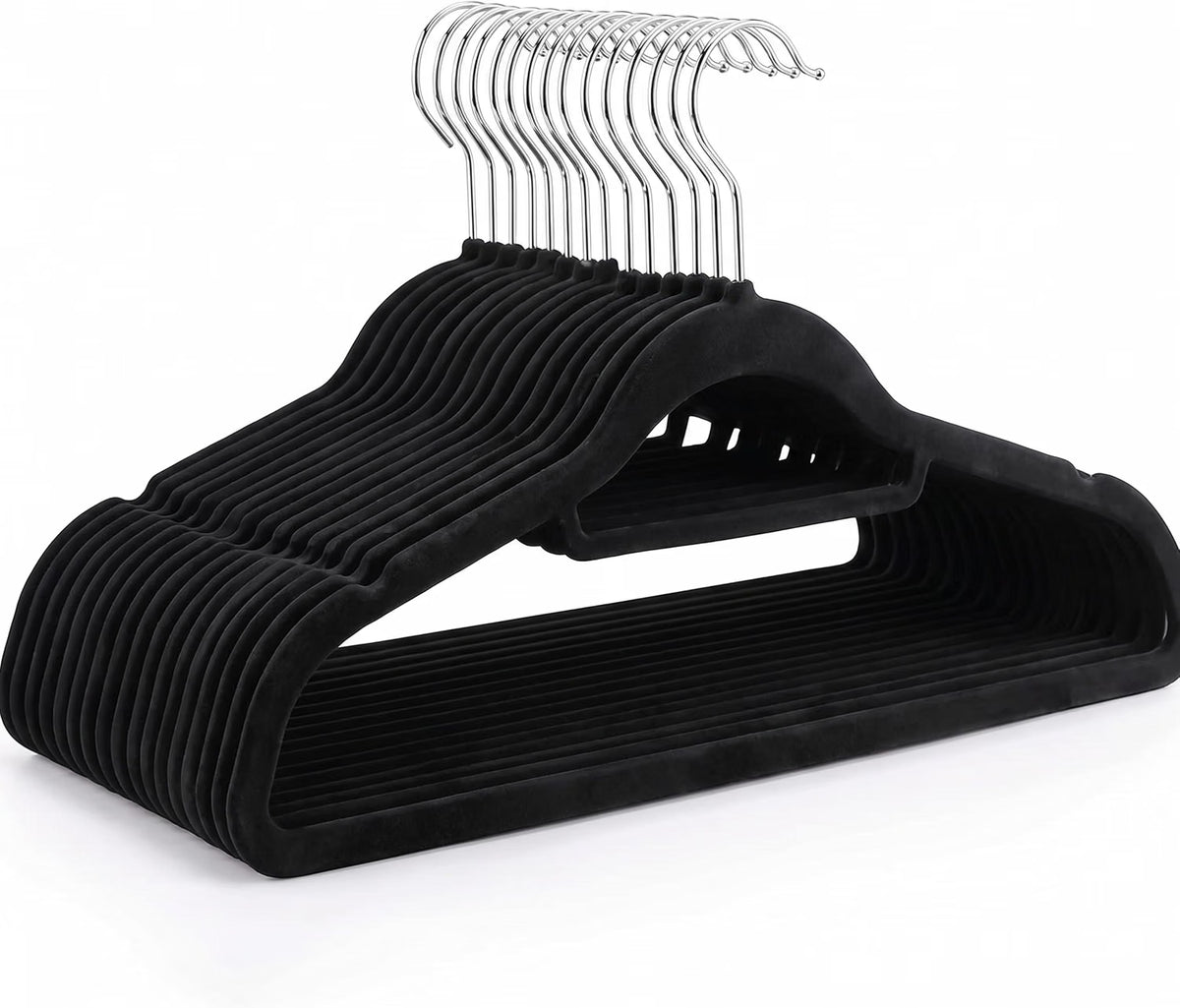 Housezy Coat Hangers, 20 Pack, Non-Slip Velvet Hangers for Clothes with Tie Bar & 360° Rotating Hook, Strong & Durable, Slim Space Saving Design for Coats, Shirts, Jackets & Trousers