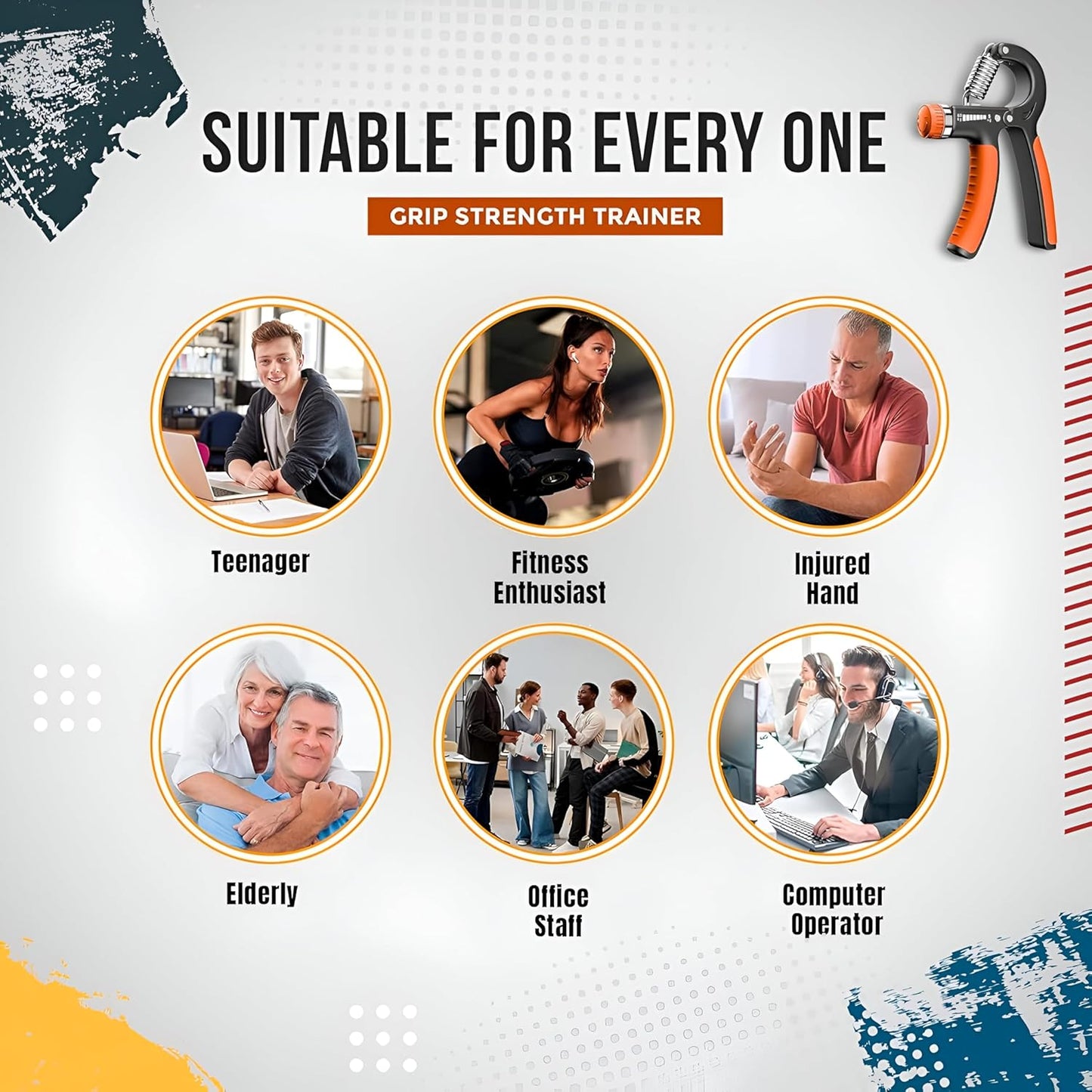 Active 100 Hand Grips Strengthener-Forearm Strengthener 5-60kg