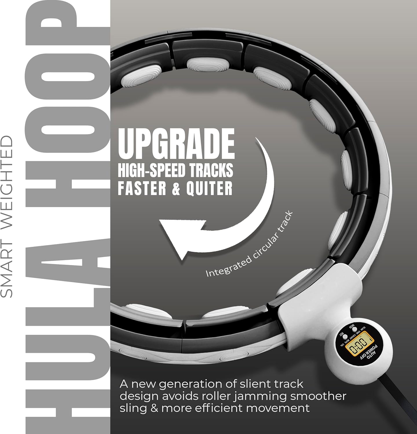 Active 100 Smart Weighted Hula Hoop For Adults, Detachable Fitness Ring With 360 Degree Auto-Spinning Ball Massage