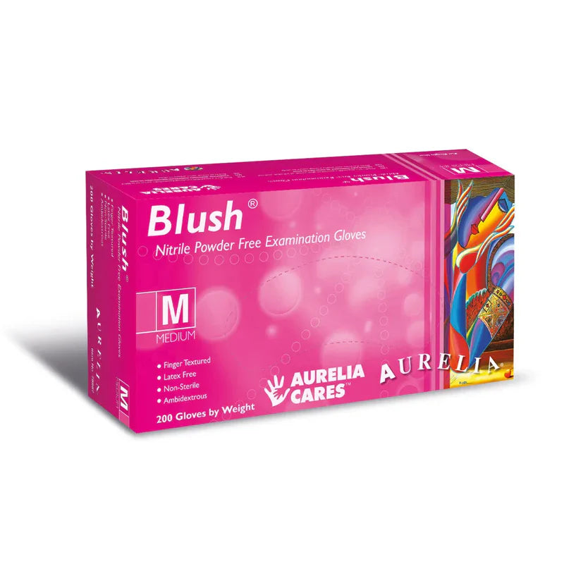 Aurelia Blush PF Pink Nitrile Gloves- Pack of 200