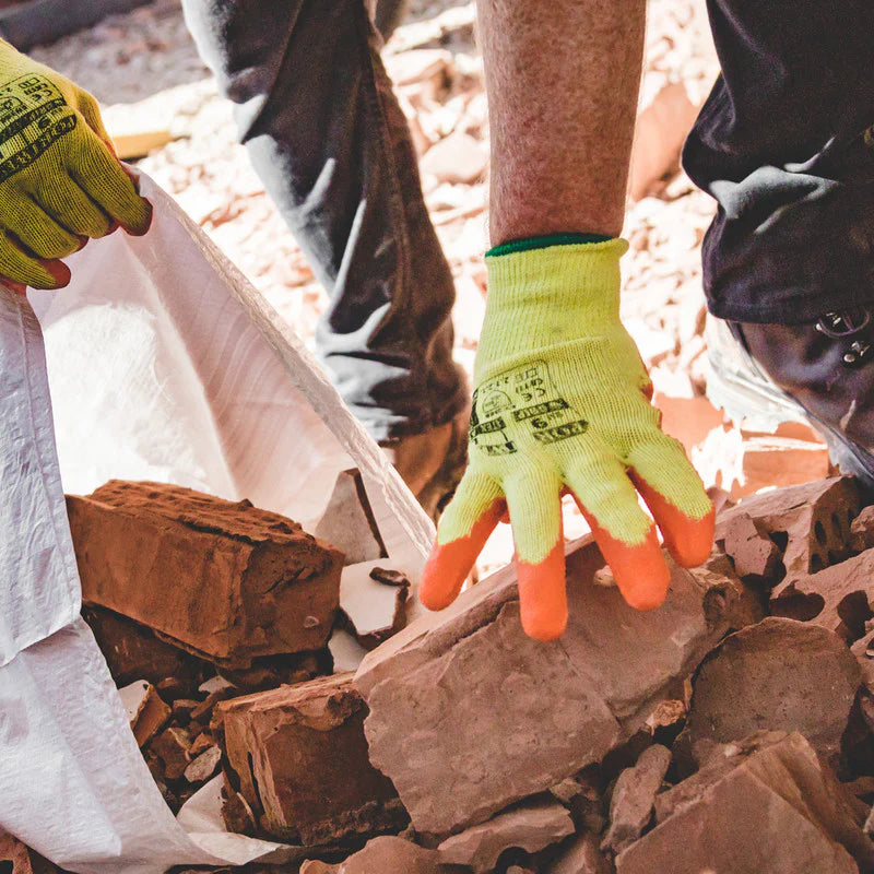 Aurelia Orange Latex Grip Work Gloves