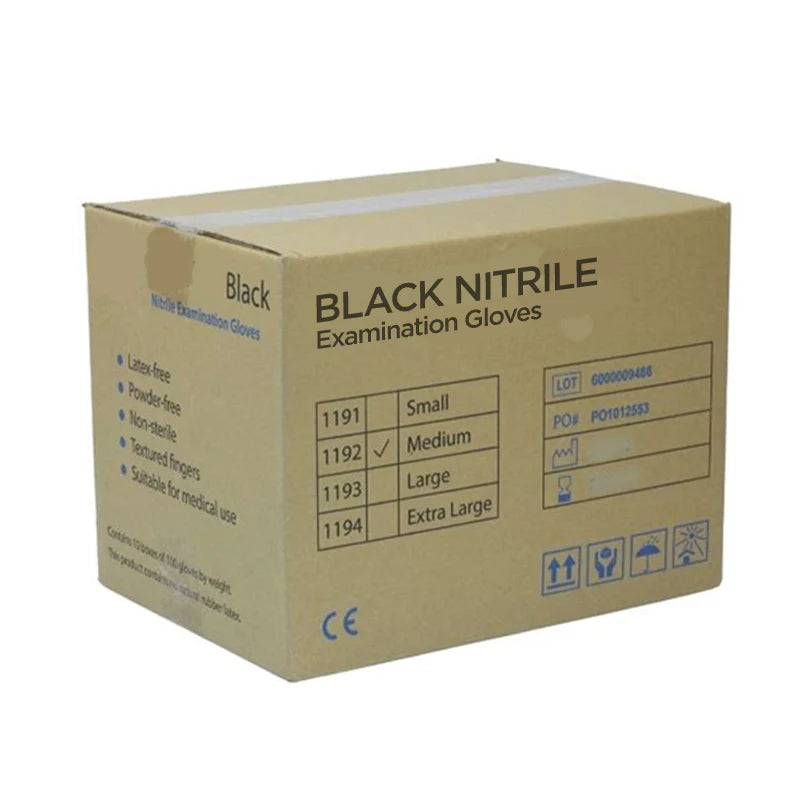 Black Nitrile Medical Grade Disposable Gloves- Case of 1000
