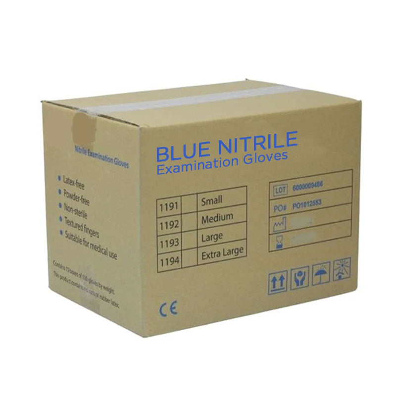 Blue Nitrile Medical Grade Disposable Gloves- Case of 1000