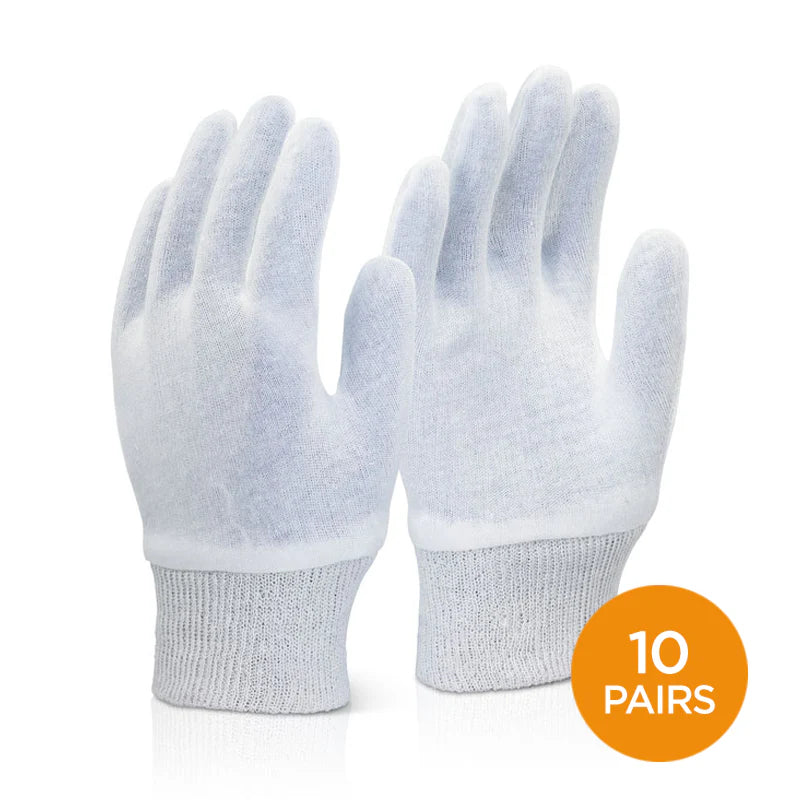 Beeswift Knitted Wrist Cotton Glove- 10 Pairs