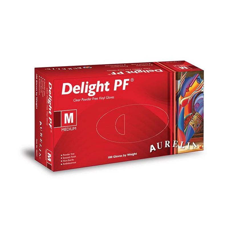 Aurelia Delight PF Clear Vinyl Gloves- Pack of 100