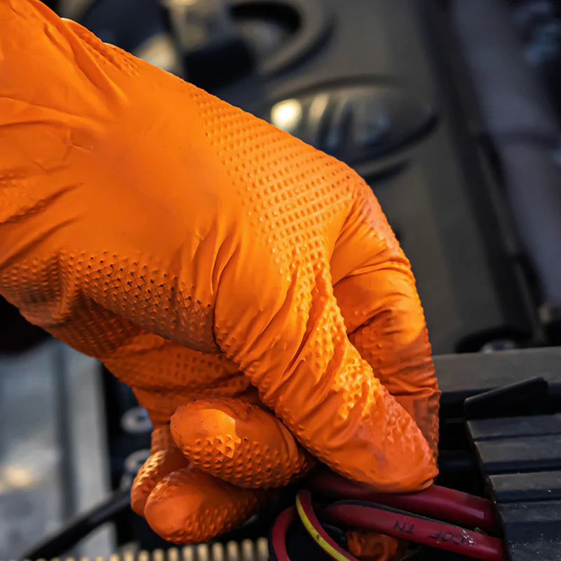 Unigloves Pro.tect Heavy Duty PF Orange Nitrile Gloves- Pack of 100