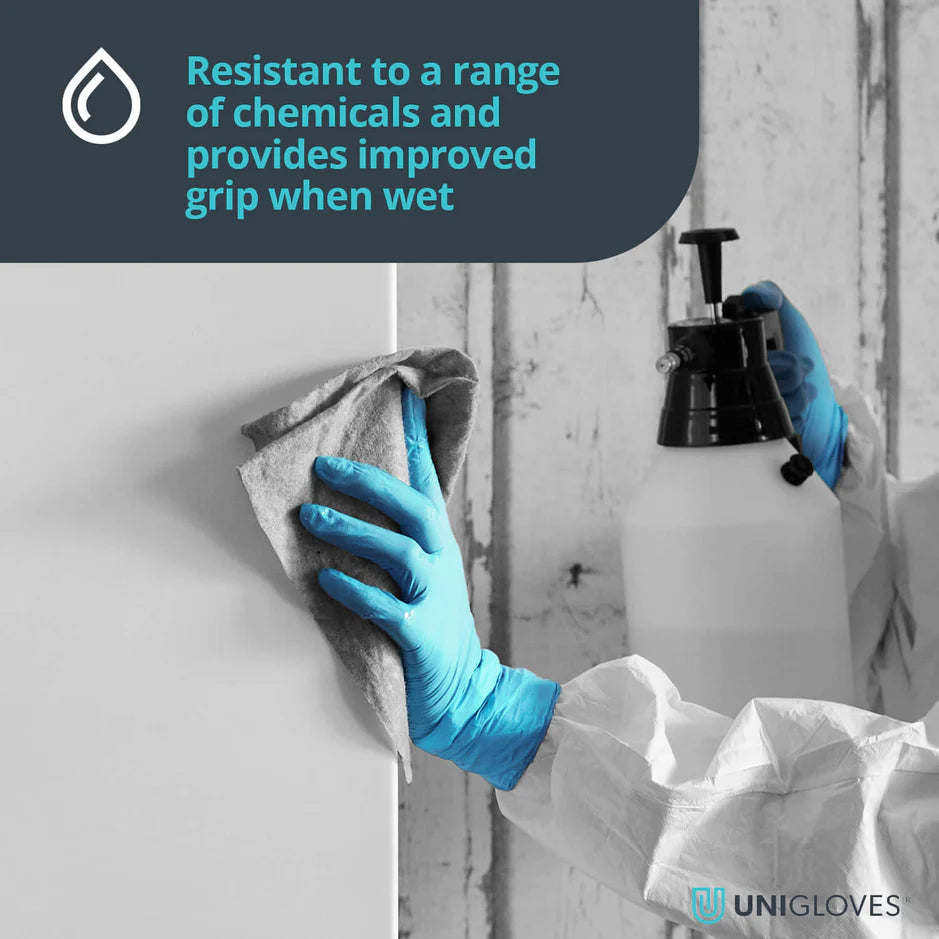 Unigloves Unitrile Vinyl/ Nitrile Hybrid Gloves Blue- Pack of 100