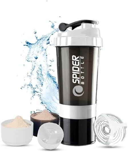 Active 100 Protein Shaker Bottle 500ml With Extra Compartment - Gym Shaker Bottle For Men & Women, Perfect For Protein Shakes & Supplements