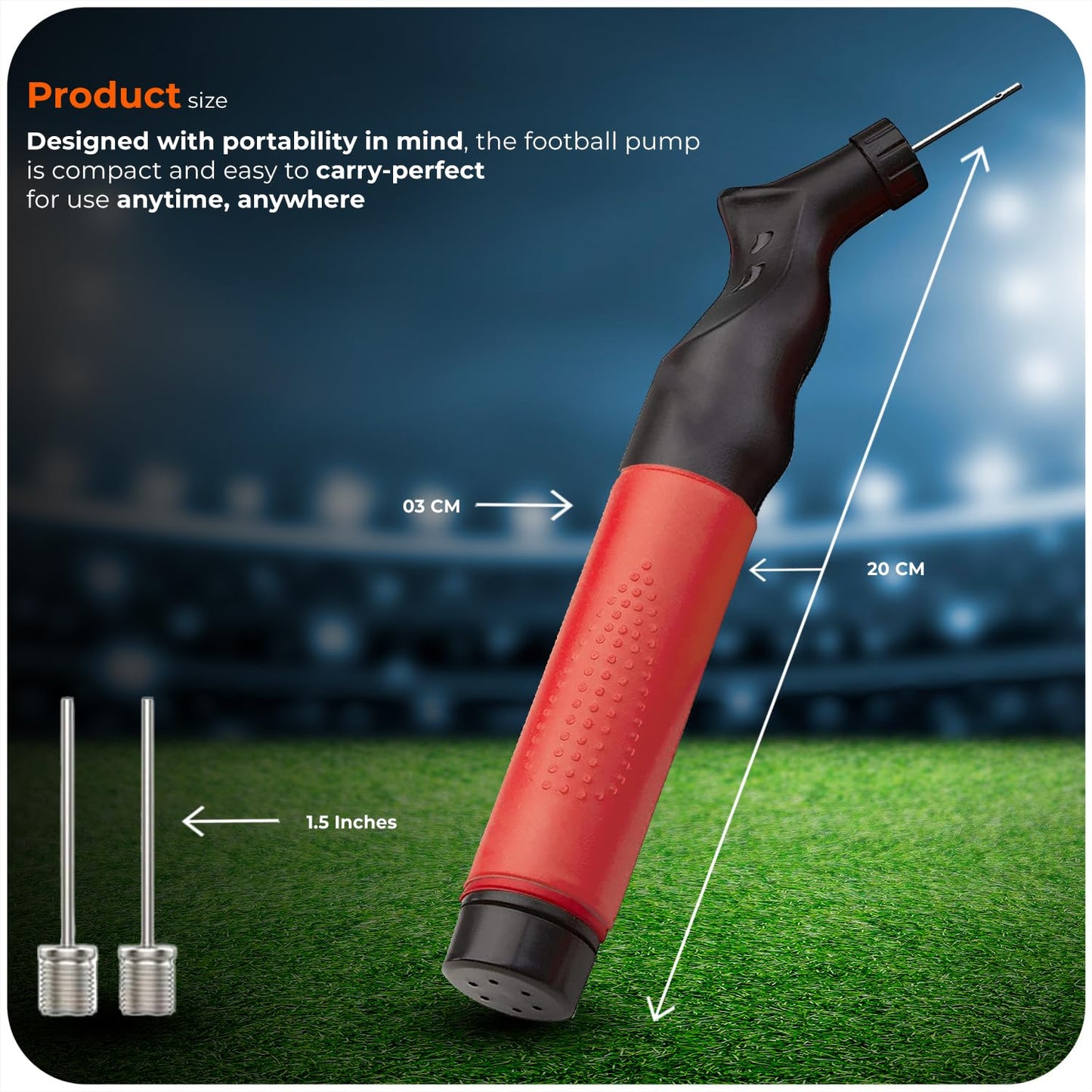 Roe Tenpo Portable Sports Ball Pump with 5 Needles