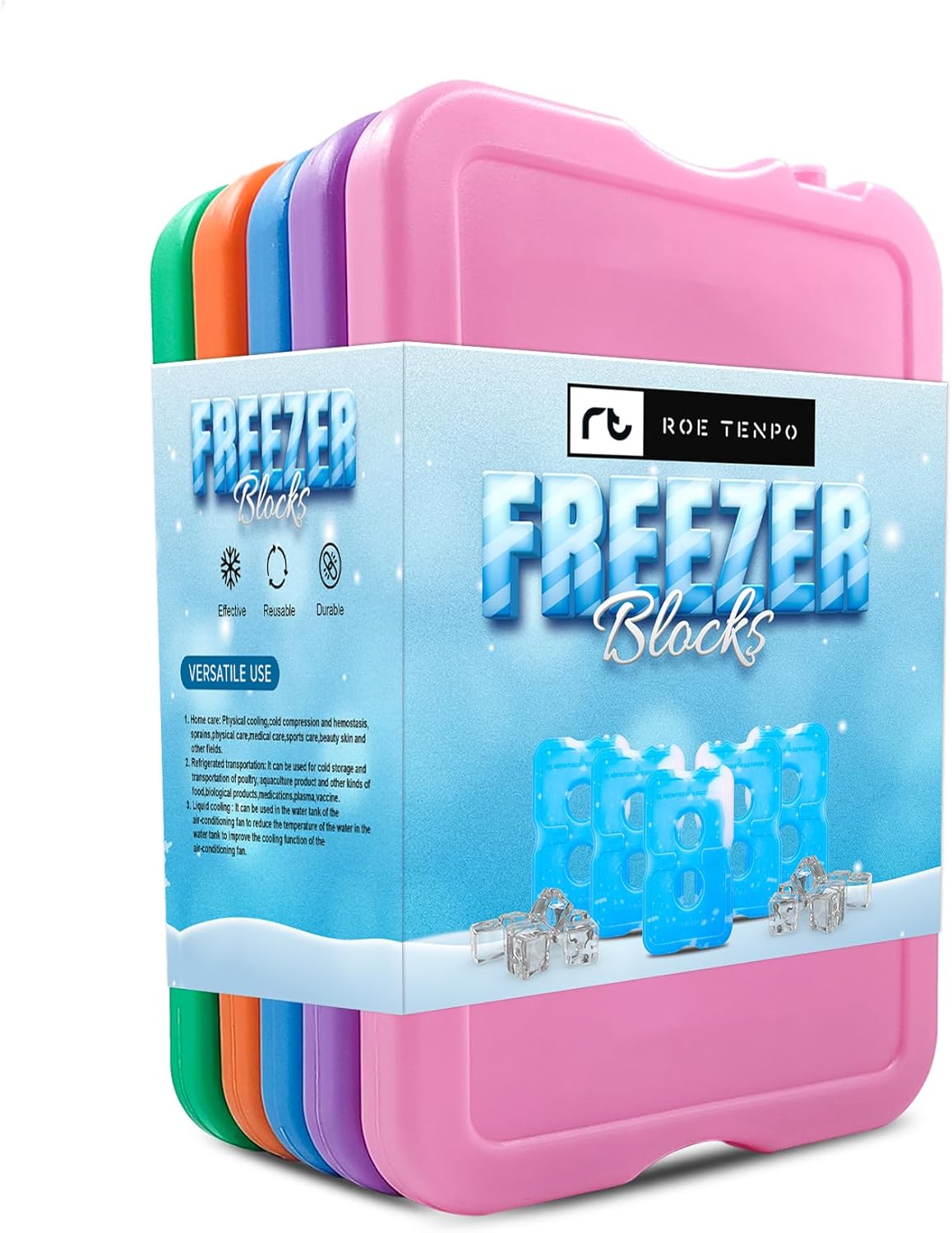 Roe Tenpo Ice Packs for cool box - Slim, Reusable & BPA-Free Freezer Blocks