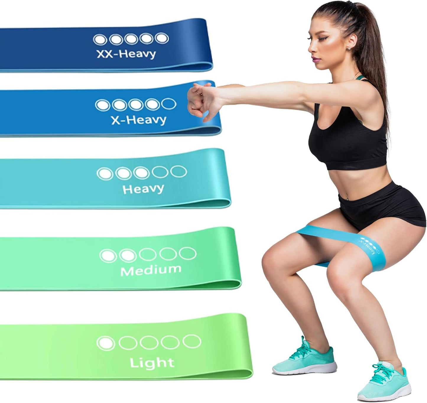 Active 100 Resistance Bands Set of 5