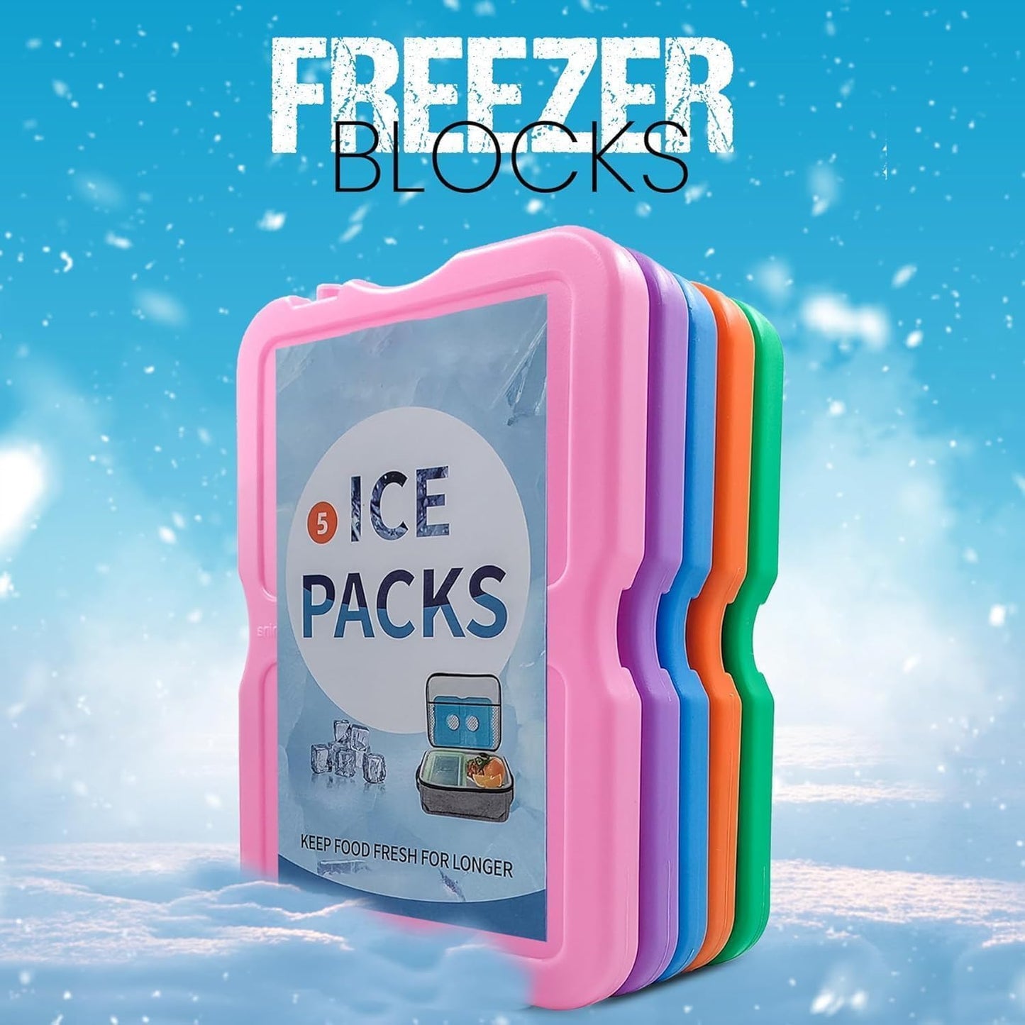 Roe Tenpo Ice Packs for cool box - Slim, Reusable & BPA-Free Freezer Blocks