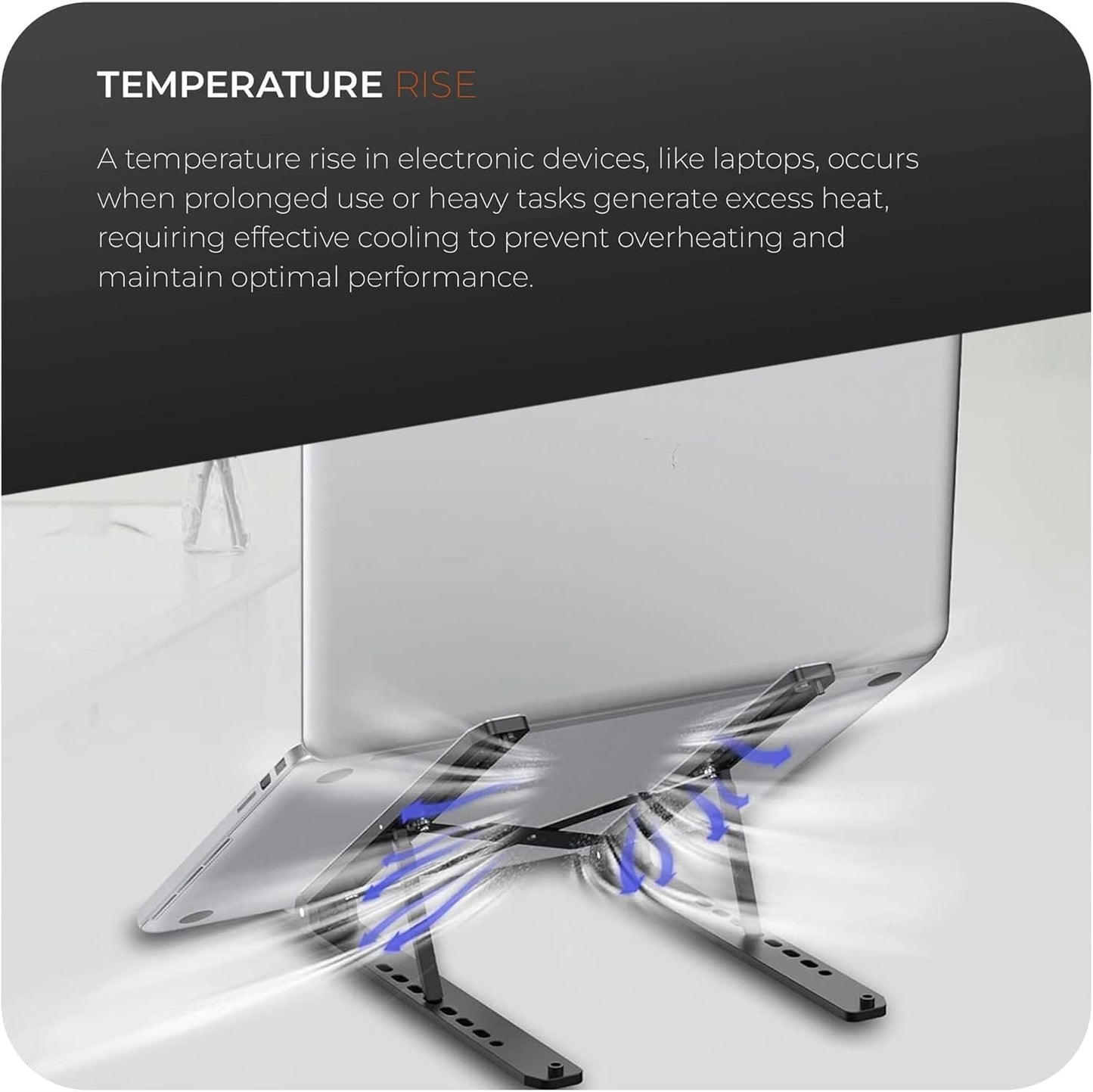 Roe Tenpo Adjustable Laptop Stand for Desk, 6-Angle Laptop Riser Portable Laptop Holder