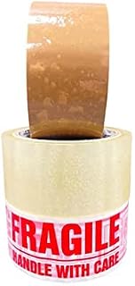 Scott 11 Packaging Tape, Fragile, 48mm X 66m, Heavy Duty, Low Noise, Secure & Sticky Parcel Tape for Packing Boxes, Moving Boxes, Packing Tape Strong for Moving House