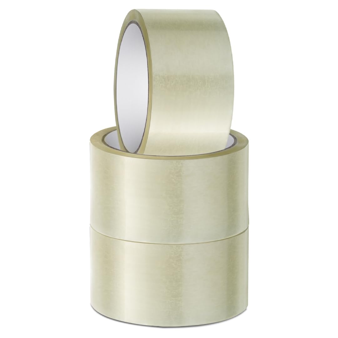 Stick Well Clear Parcel Tape, 48mm X 66m, Strong Heavy Duty & Low Noise Packing Tape for Packing Boxes, Moving Boxes, and Secure Packaging