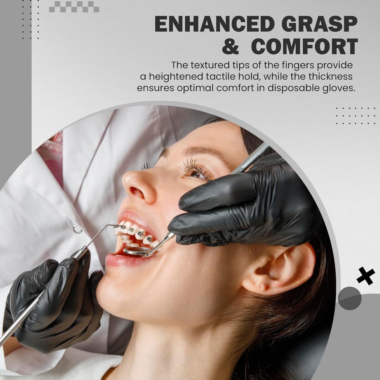 The Real Touch Black Nitrile Multi-Purpose Disposable Gloves, Powder Free, Disposable