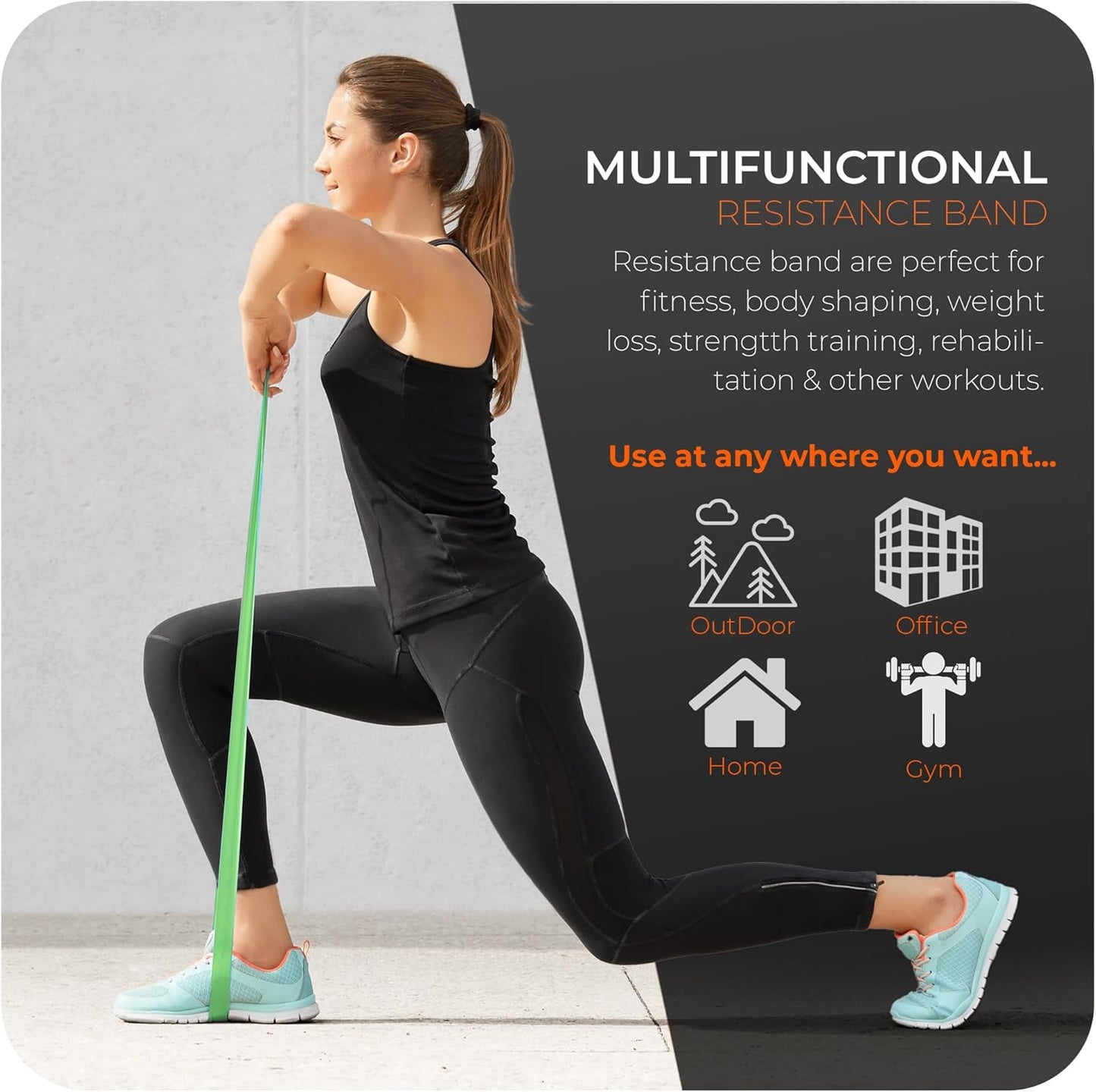 Active 100 Resistance Bands Set of 5