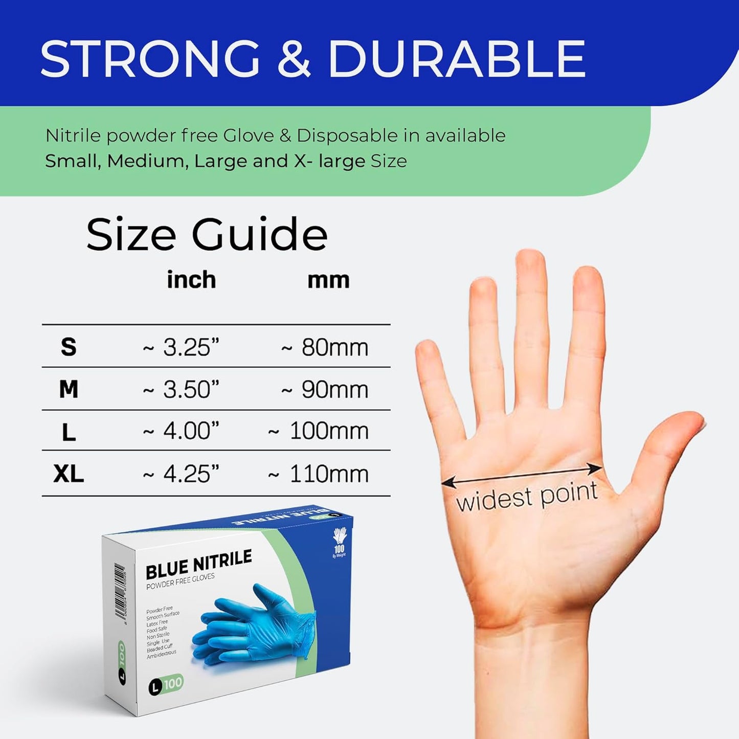 PANKTI Blue Nitrile Disposable Gloves