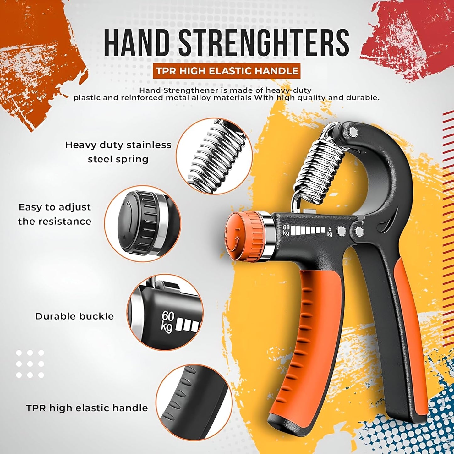 Active 100 Hand Grips Strengthener-Forearm Strengthener 5-60kg