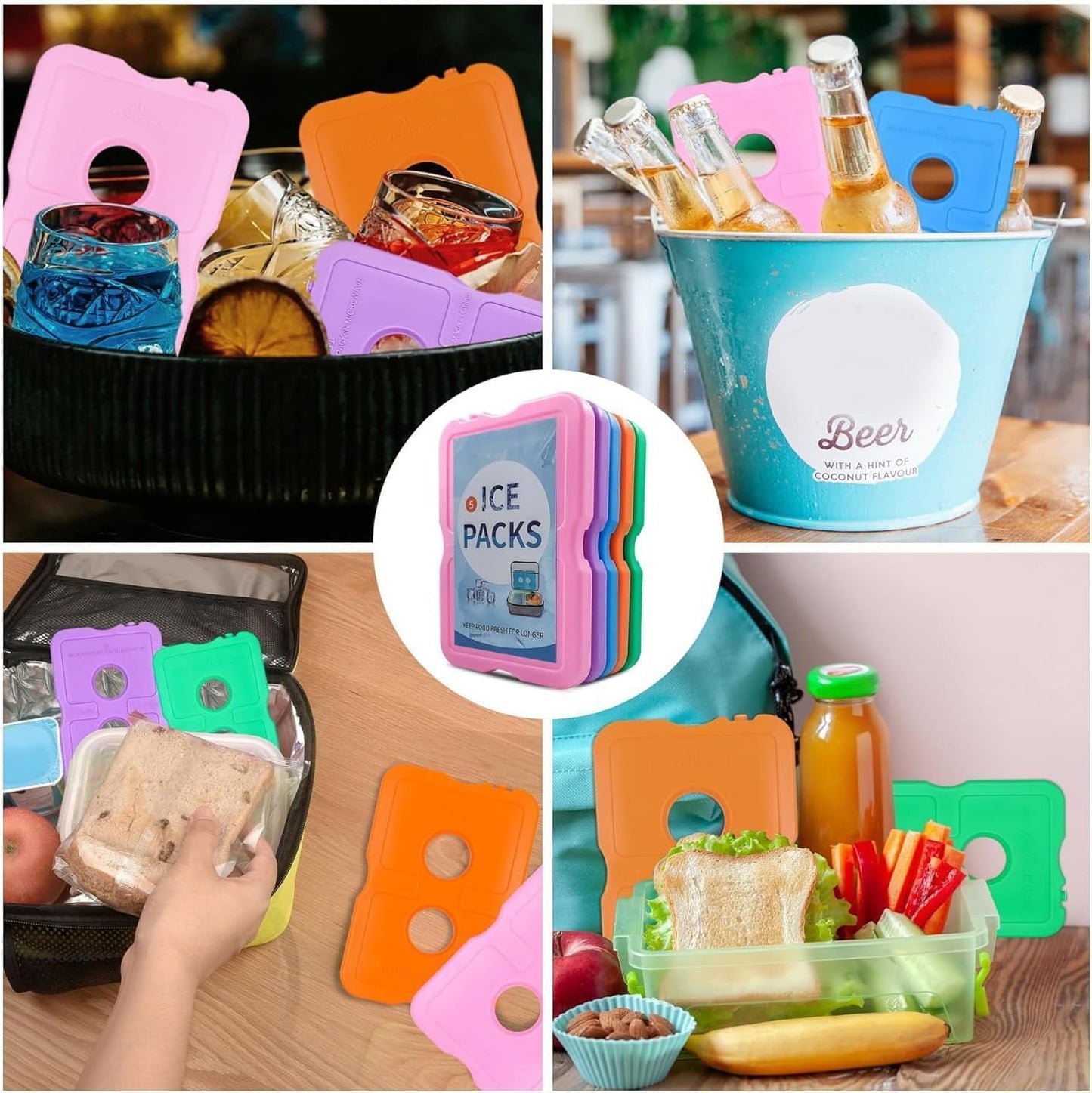 Roe Tenpo Ice Packs for cool box - Slim, Reusable & BPA-Free Freezer Blocks