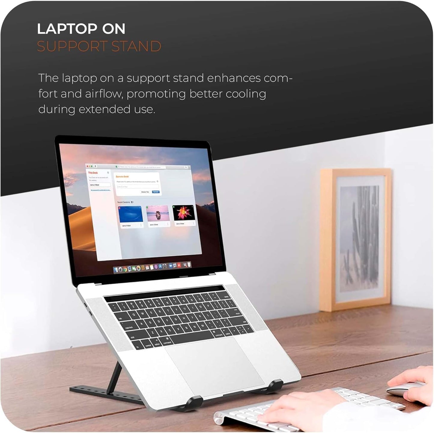 Roe Tenpo Adjustable Laptop Stand for Desk, 6-Angle Laptop Riser Portable Laptop Holder