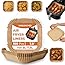 Roe Tenpo Air Fryer Liners, 100Pcs Disposable Baking Parchment Paper, Non-Stick & Greaseproof, Air Fryer Accessories for Ninja AF300UK AF400UK, Salter, Tower and Other Dual Zone Air Fryer