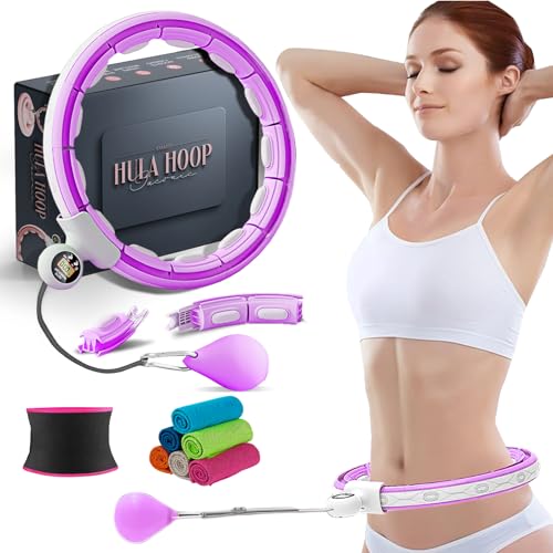 Scott 11 Fitness Hula Hoops, Weighted Hula Hoop For Adults 360 Degree Auto-Spinning Ball Massage, Infinity Hoop, Weight Loss Exercise Equipment for Home Use