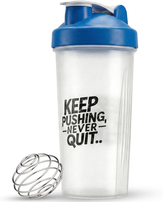 Active 100 Protein Shaker Bottle 600ml, Leakproof with Stainless Steel Wire Mixing Ball, BPA-Free, Dishwasher Safe Gym Shaker for Protein Shakes, Smoothies, Pre-Workout & Supplements