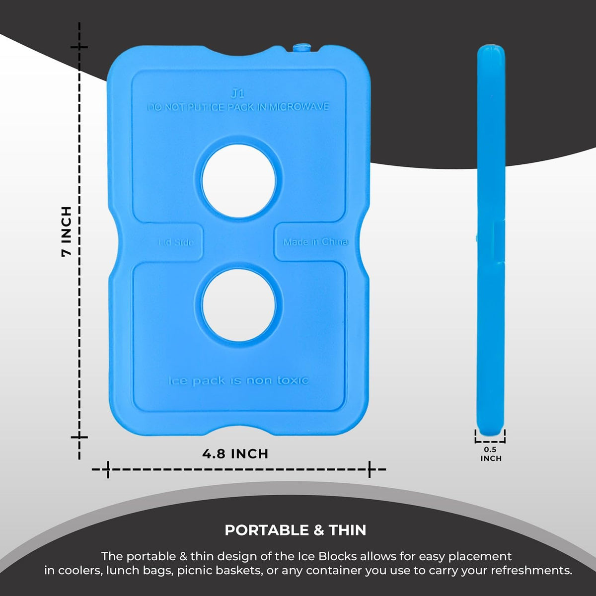 Active 100 Original Cool Pack - Slim & Long-Lasting Reusable Ice Pack Freezer Blocks for Coolers, Lunch Boxes, Beach, Camping, Fishing - Cooler Accessories for Fresh & Cold Food Storage