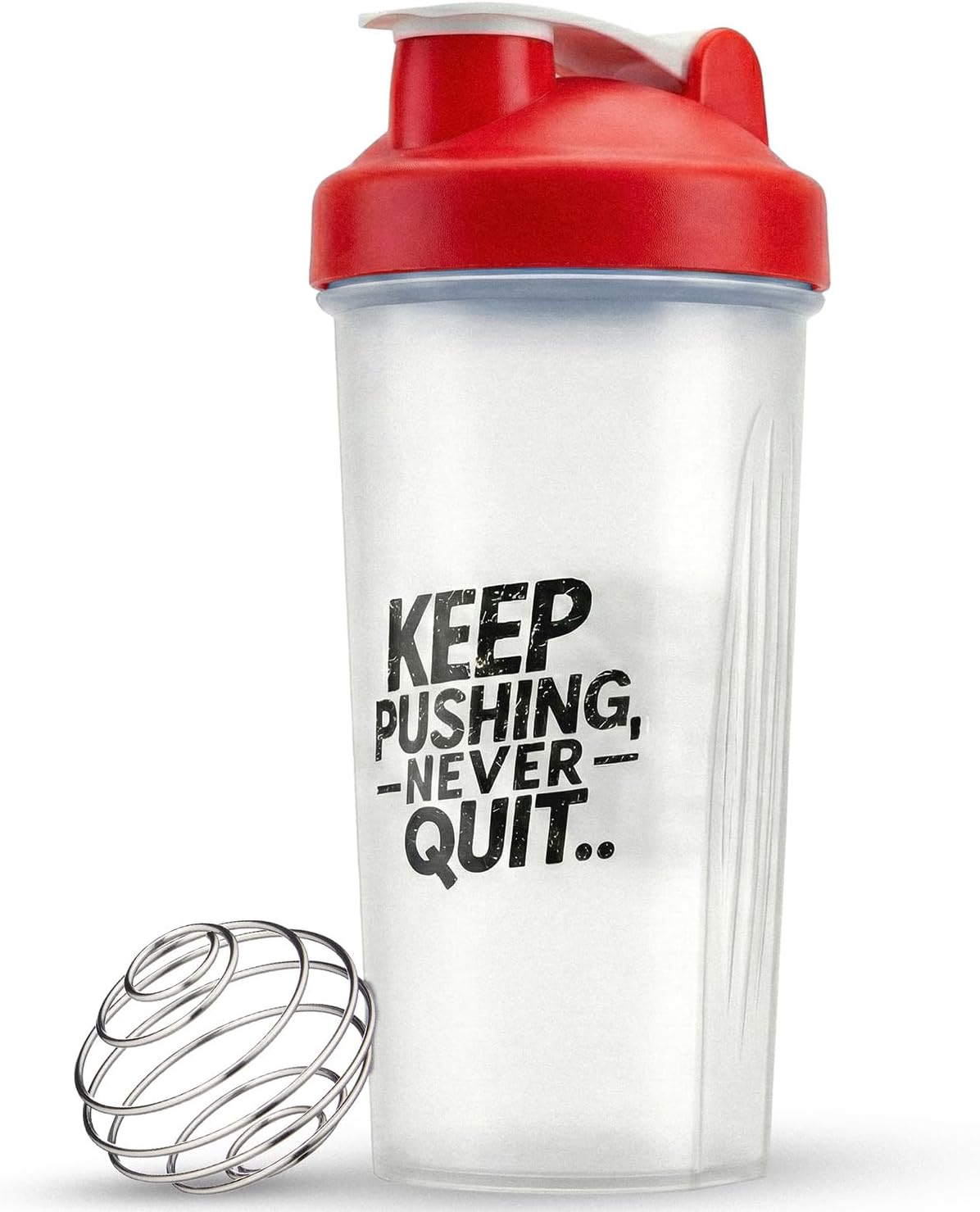 Active 100 Protein Shaker Bottle 600ml, Leakproof with Stainless Steel Wire Mixing Ball, BPA-Free, Dishwasher Safe Gym Shaker for Protein Shakes, Smoothies, Pre-Workout & Supplements