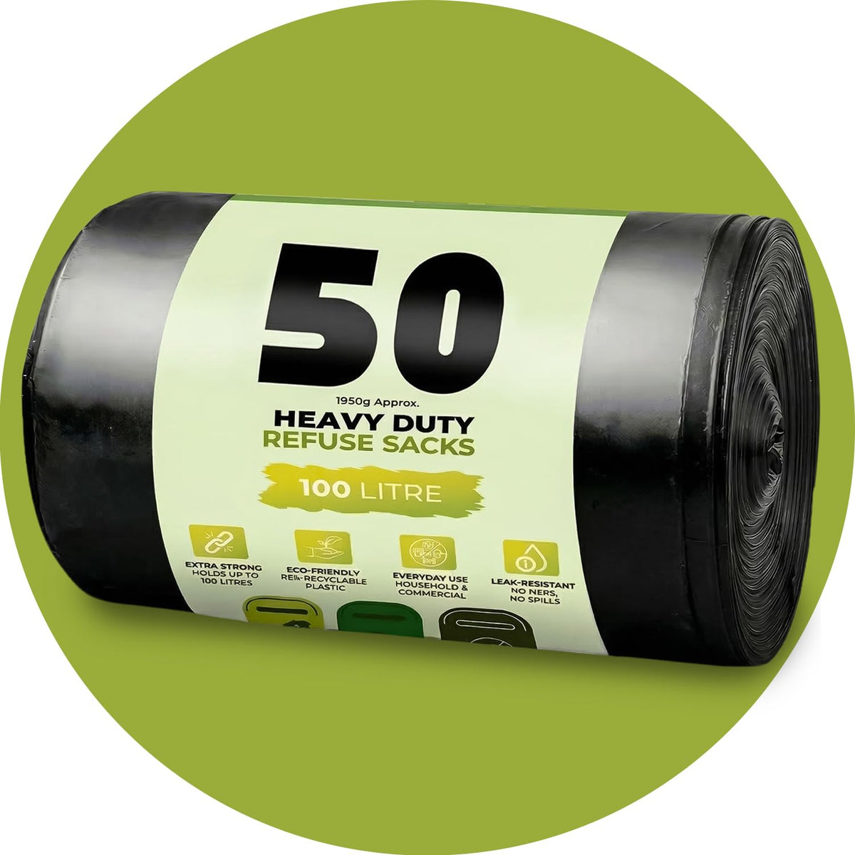 Scott 11 Black Bin Bags, 100L, 33 Microns