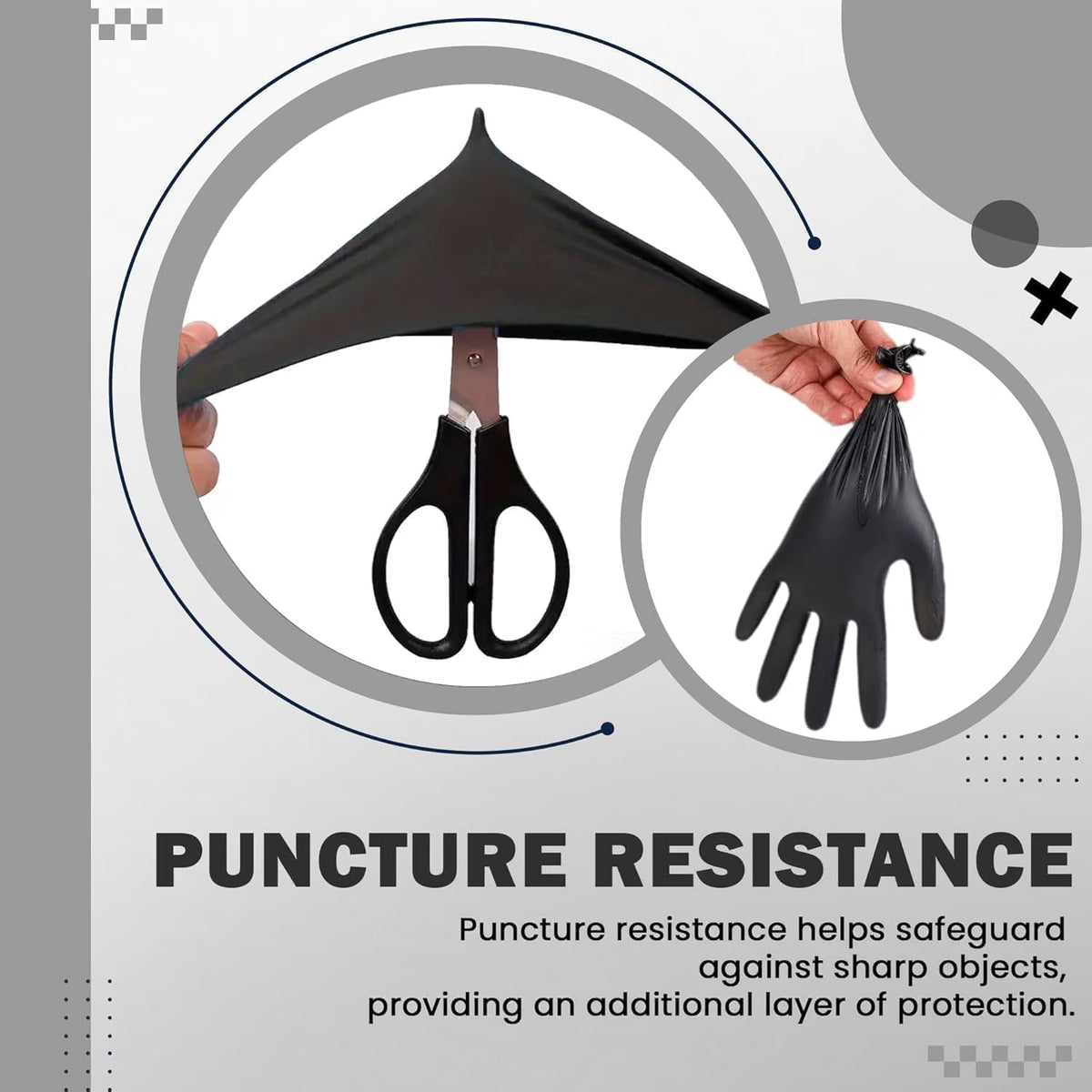 The Real Touch Black Nitrile Multi-Purpose Disposable Gloves, Powder Free, Disposable, Extra Strong