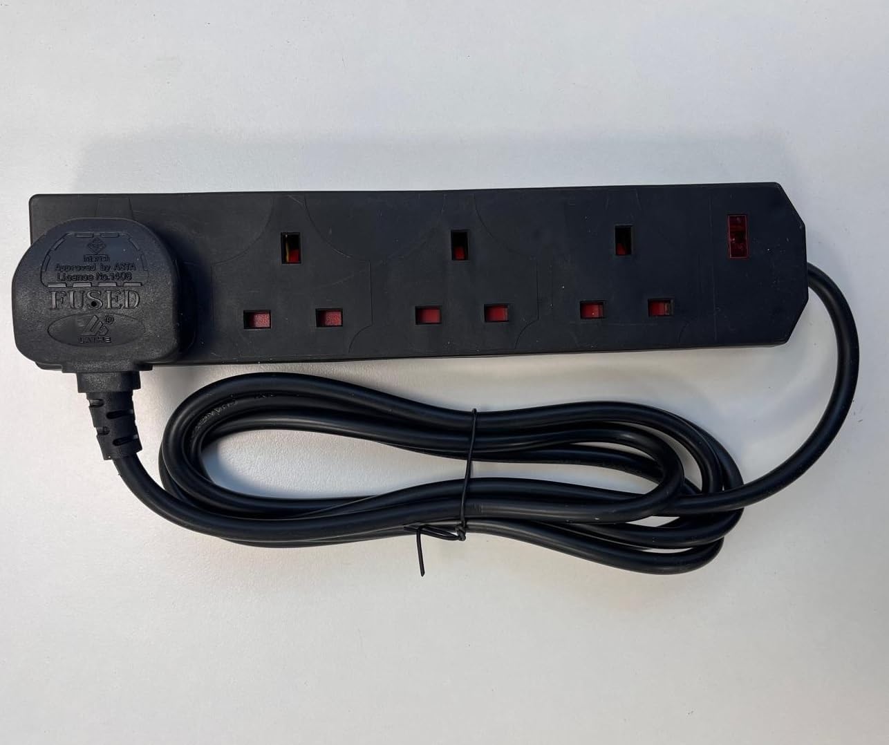 Wolf Power Heavy Duty Extension Lead UK Pin Plug and Cable, Multi Socket Mains Strip