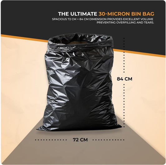 Scott 11 Black Bin Bags, Refuse Sacks 70L, 30 Microns Leak-Resistant, Tear-Proof, Eco-Friendly Bin Liners Ideal for Home, Garden, Office and Commercial