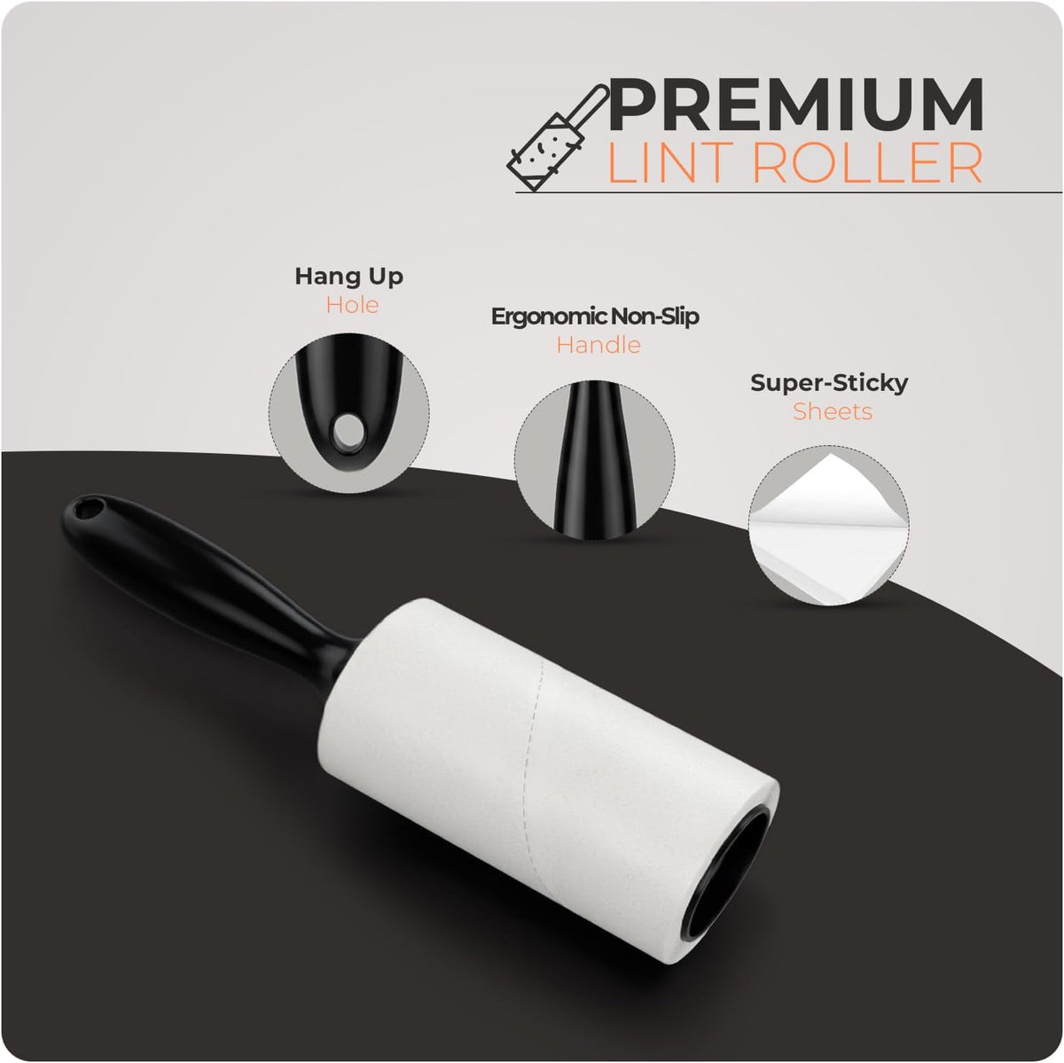 Roe Tenpo 6 Pack Lint Roller with 1 Replacement Handle, 360 Easy Peel Sheets, Lint Remover for Dust & Fluff from Clothes, Pet Hair Remover, Furniture, Carpet