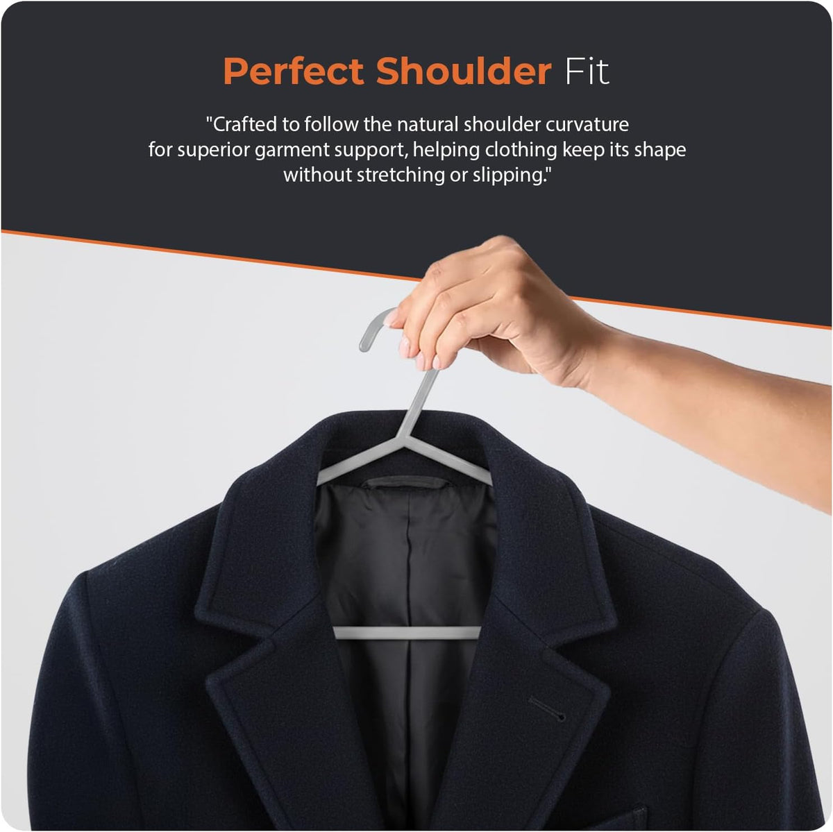 Scott 11 Plastic Coat Hangers, 25 Pack - Adult Strong Clothes Hangers For Clothes, Durable With Hooks For Space-Saving, Lightweight, Non-Slip, Slim Design For Trousers, Shirts & Suits