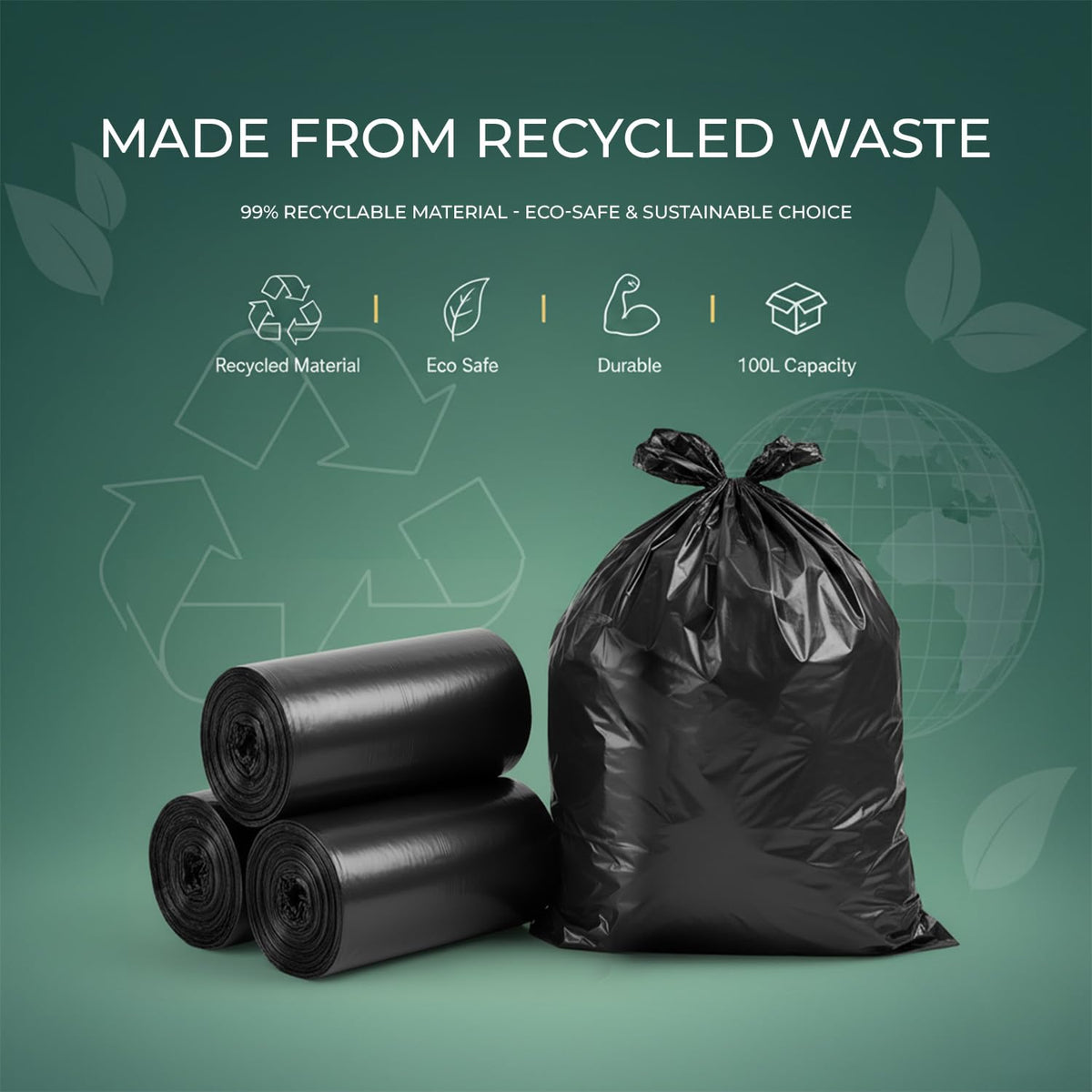 Scott 11 Black Bin Bags, 100L, 33 Microns