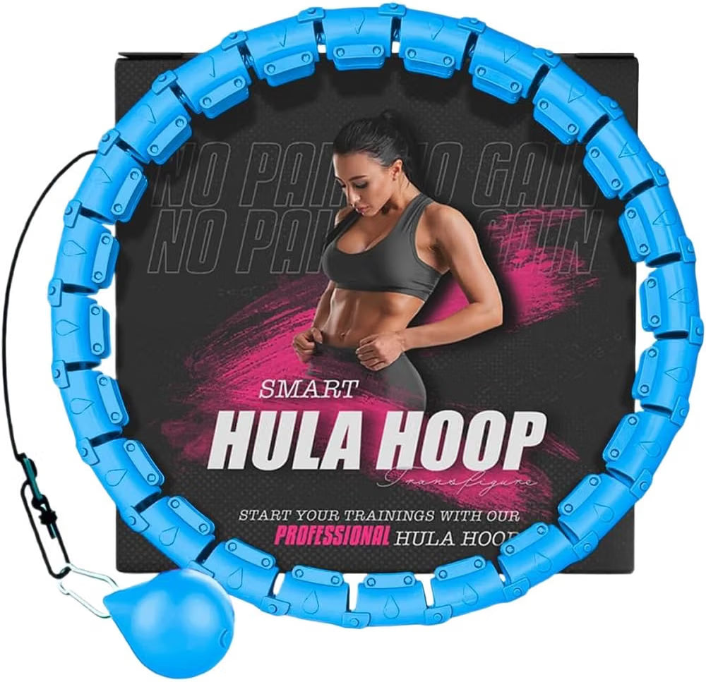 Active 100 Fitness Hula Hoops, Smart Weighted Hula Hoop for Adults, Adjustable Infinity Hoop with 360° Auto-Spinning Ball, Weight Loss Exercise Equipment for Home Use
