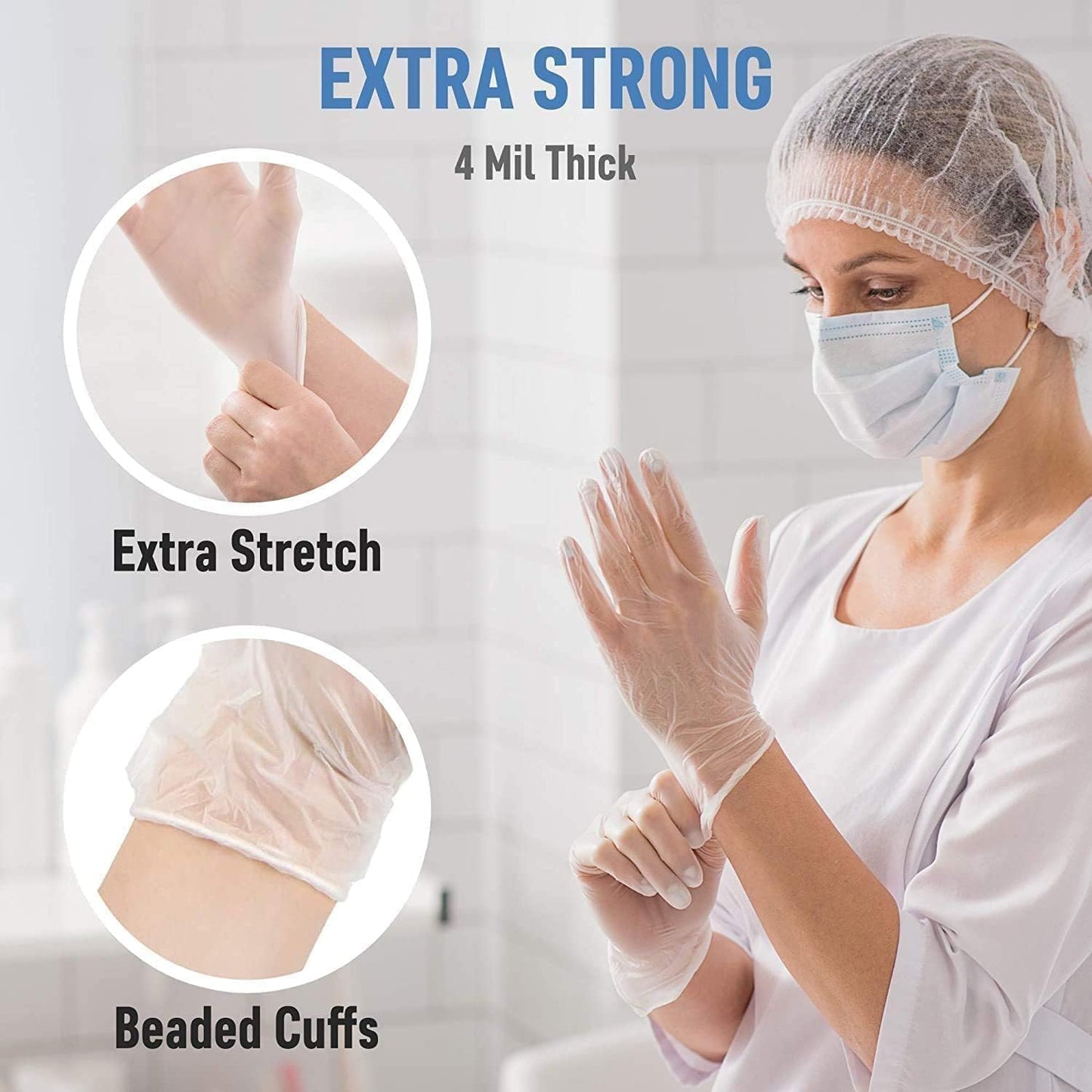 The Real Touch Vinyl Multi-Purpose Gloves, Powder Free, Disposable