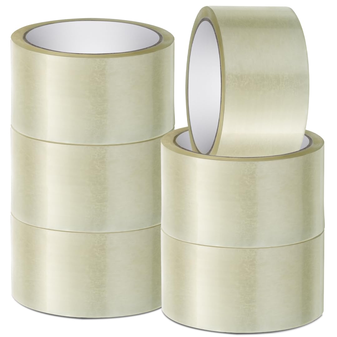 Stick Well Clear Parcel Tape, 48mm X 66m, Strong Heavy Duty & Low Noise Packing Tape for Packing Boxes, Moving Boxes, and Secure Packaging