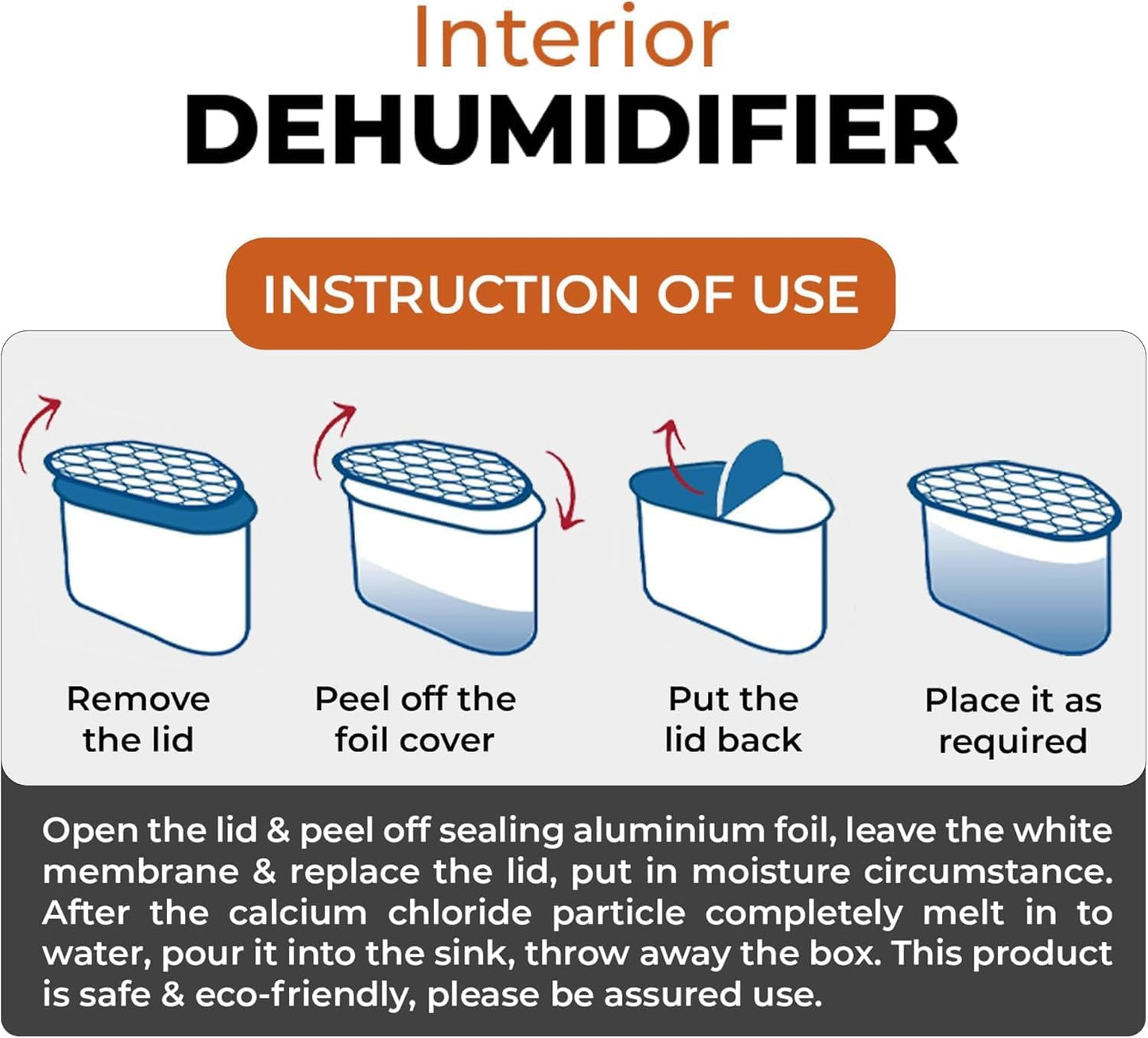 Roe Tenpo Dehumidifier 500ml, Pack Of 5 Moisture Absorbers Condensation Remover Dehumidifiers For home