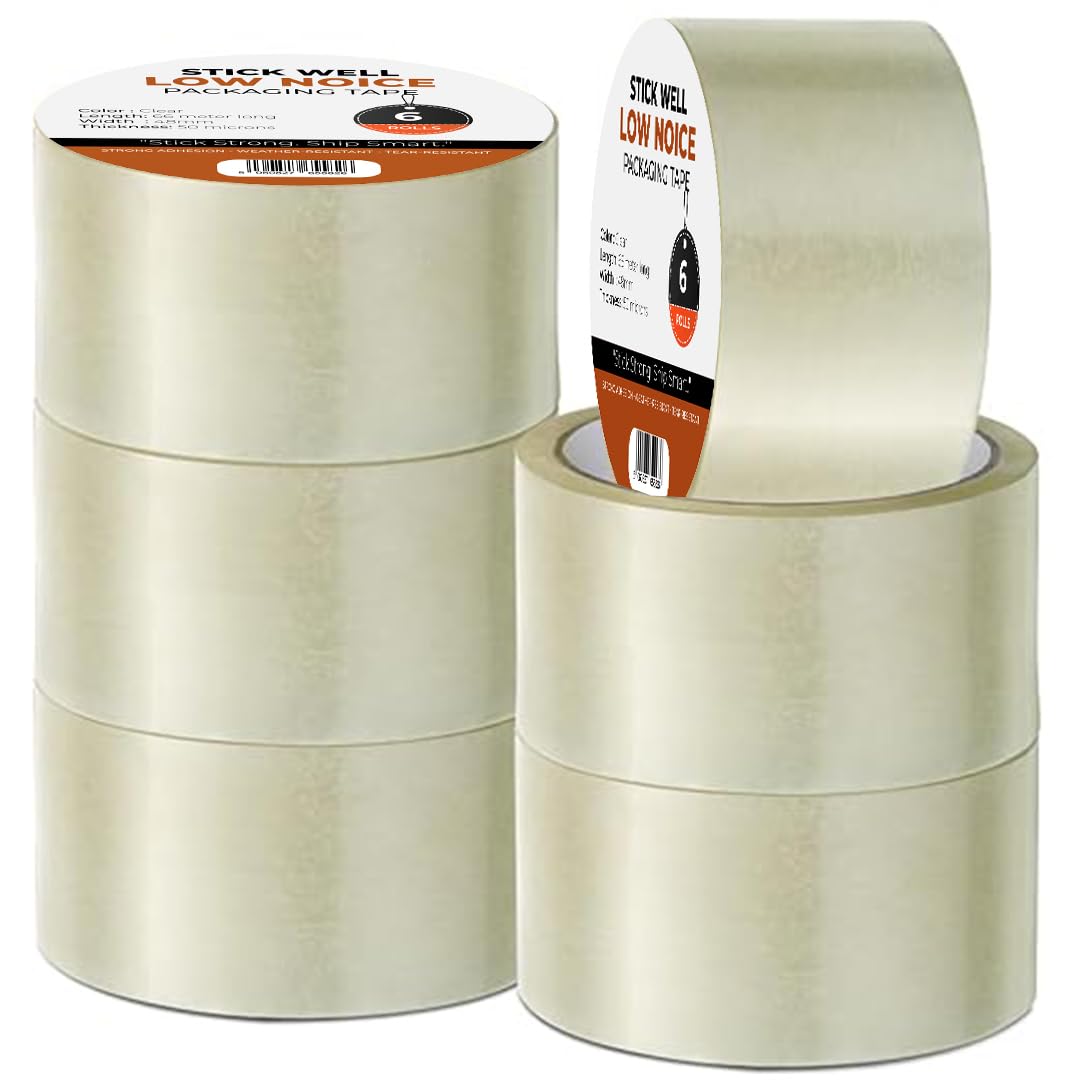 Stick Well Clear Packaging Tape – 36 Rolls (48mm x 66m) | Strong Heavy Duty Clear Packaging Tape