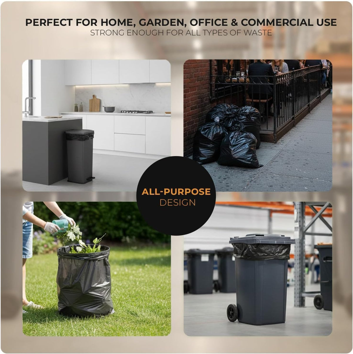 Scott 11 Black Bin Bags, Refuse Sacks 70L, 30 Microns Leak-Resistant, Tear-Proof, Eco-Friendly Bin Liners Ideal for Home, Garden, Office and Commercial