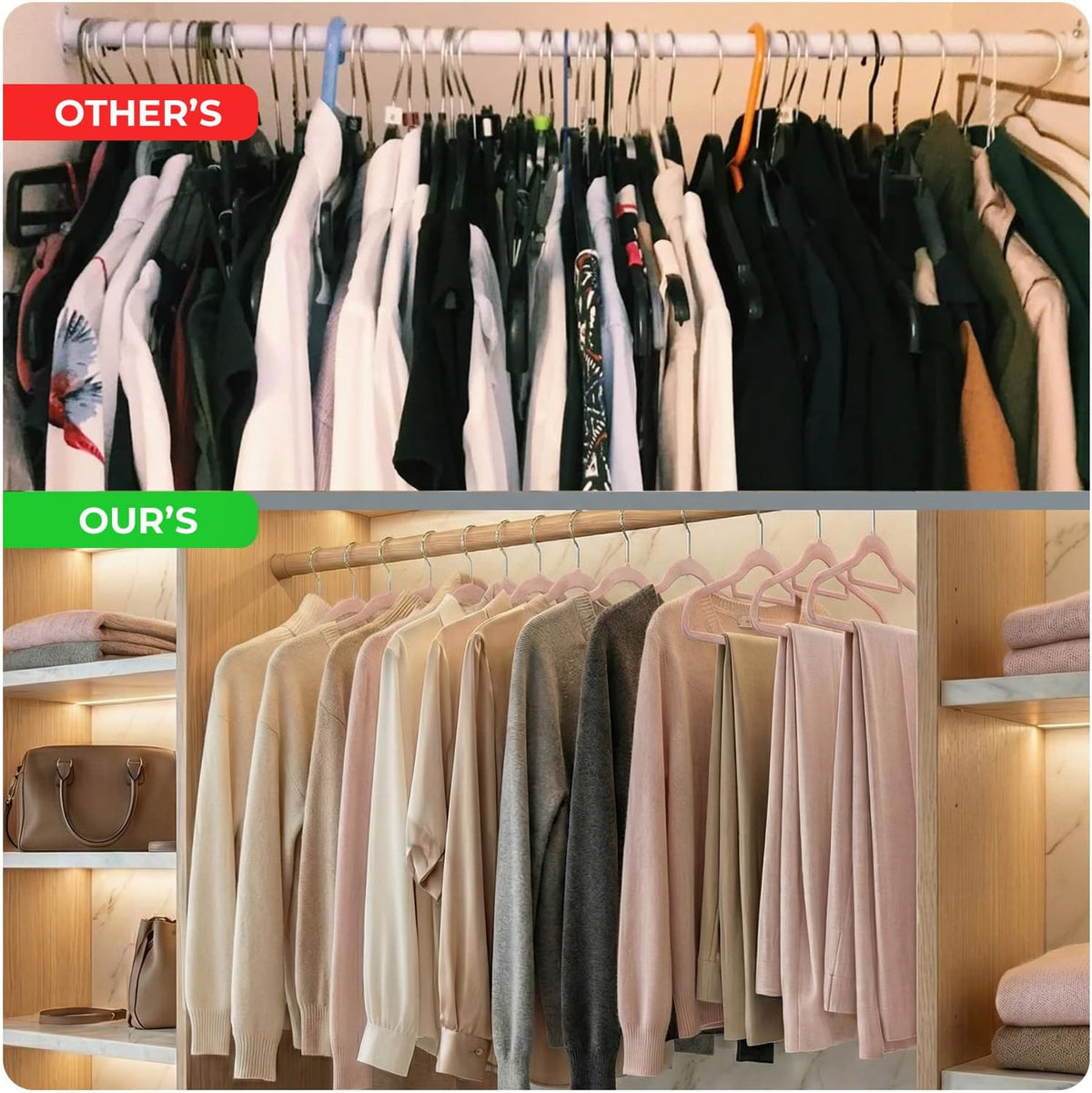 Scott 11 20-Pack Velvet Hangers for Clothes – Non-Slip Coat Hangers with Tie Organizer & 360° Hook – Strong, Space-Saving Wardrobe Organisers for Shirts, Coats, Dresses & Trousers