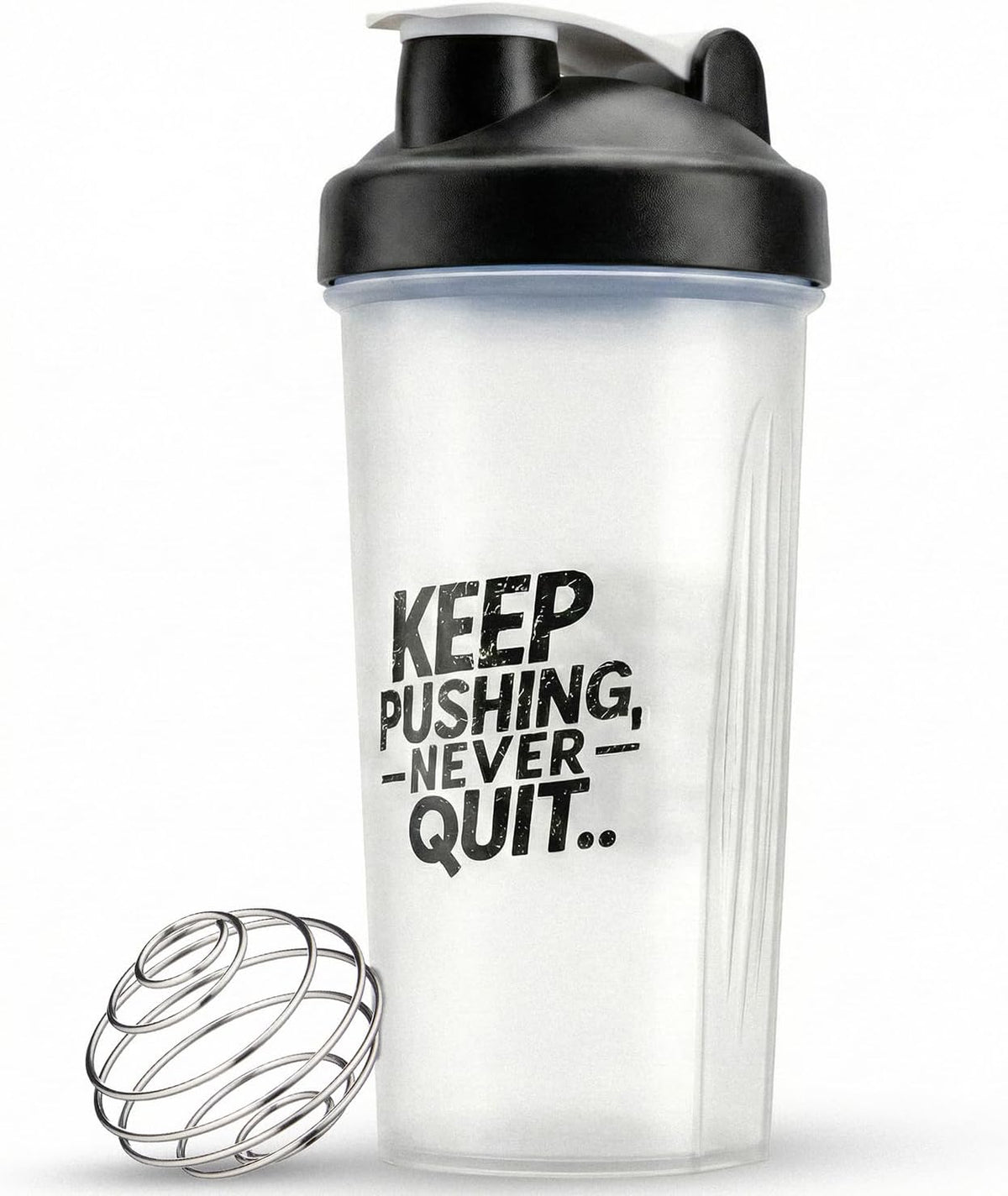 Active 100 Protein Shaker Bottle 600ml, Leakproof with Stainless Steel Wire Mixing Ball, BPA-Free, Dishwasher Safe Gym Shaker for Protein Shakes, Smoothies, Pre-Workout & Supplements