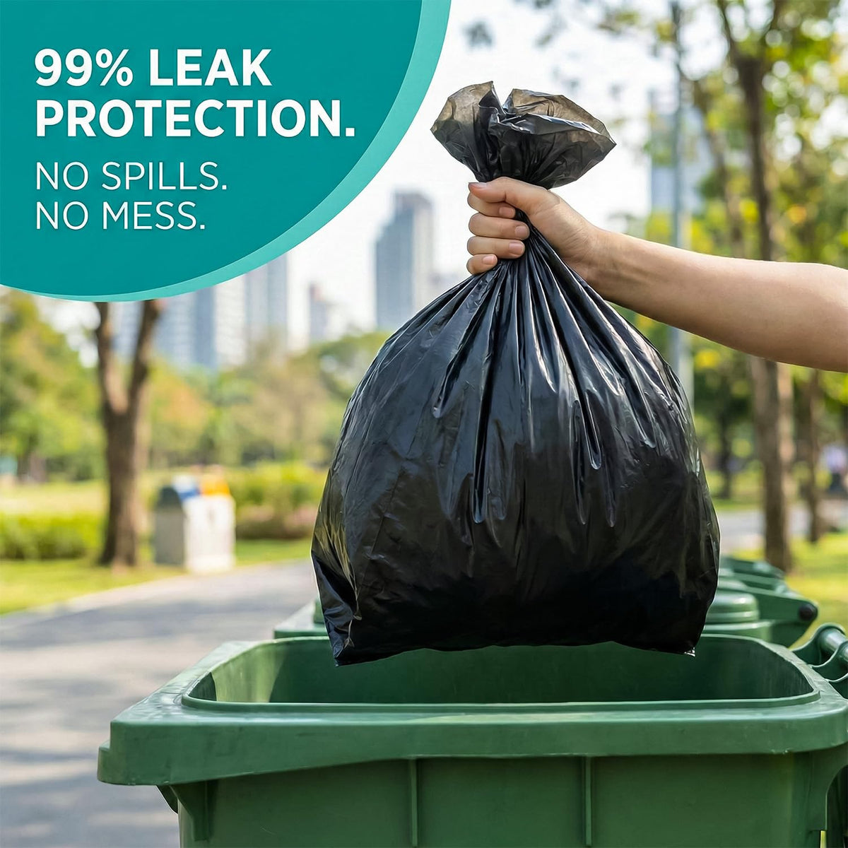 Scott 11 Black Bin Bags, 75L, 30 Microns – Leak-Proof, Strong Plastic Bin Liners – Refuse Sacks Ideal for Kitchen, Home, DIY & Garden, Household, Office & Catering